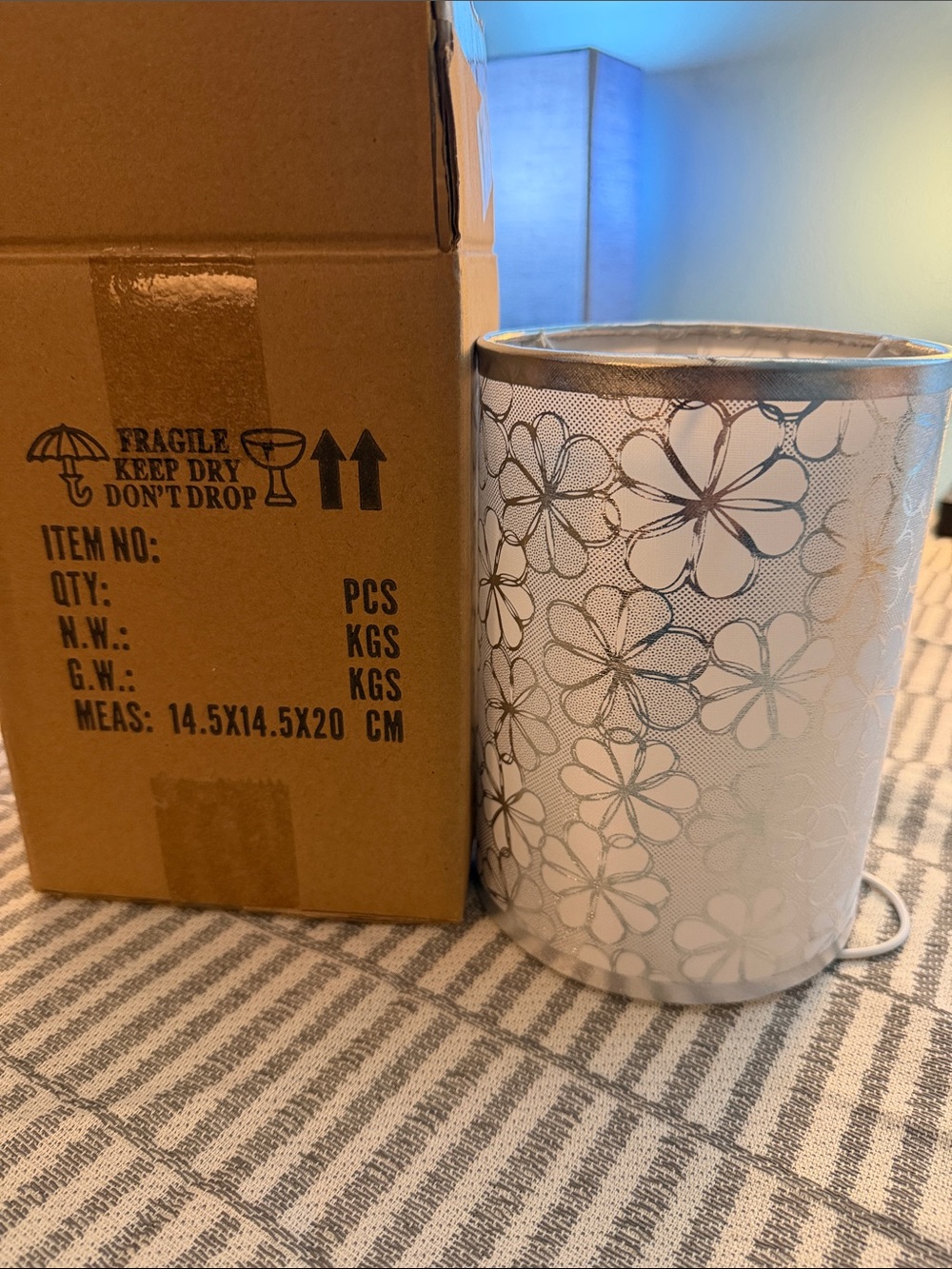 White Floral Accent Lantern